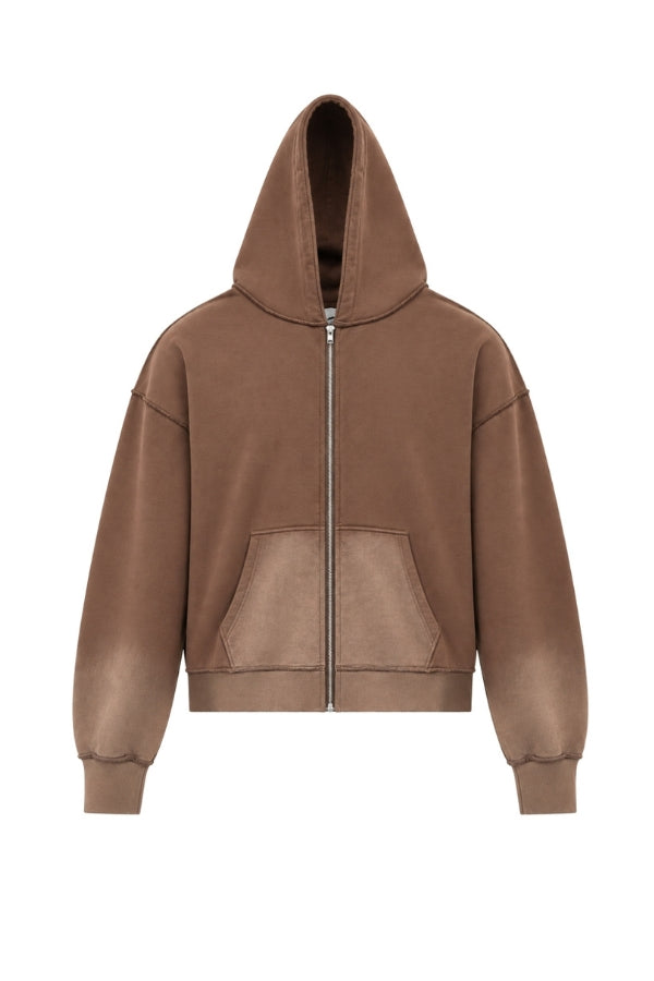 WASHED ZIP HOODIE 