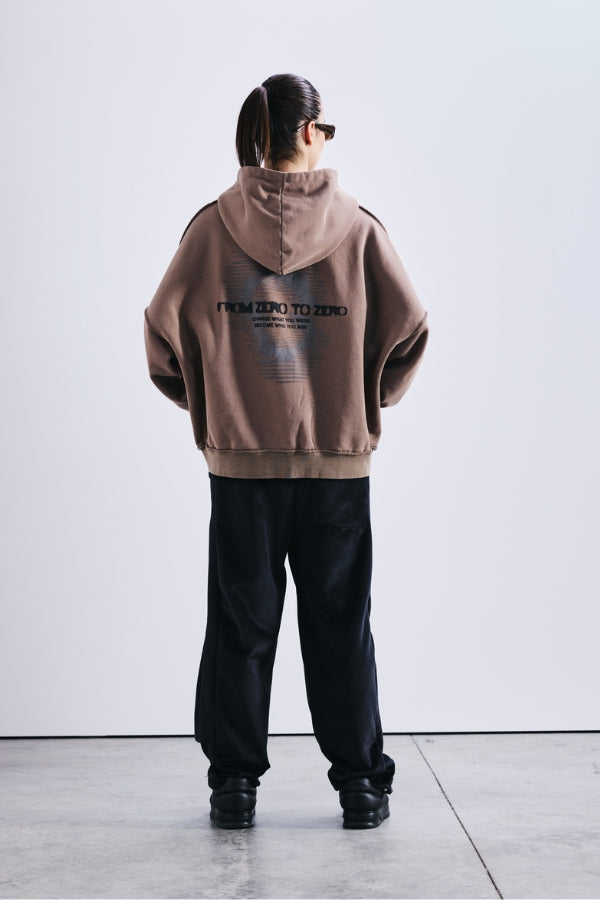 WASHED ZIP HOODIE 